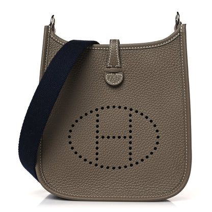 Hermes Taurillon Clemence Amazone Evelyne TPM Etoupe Bleu Indigo 1 of 10