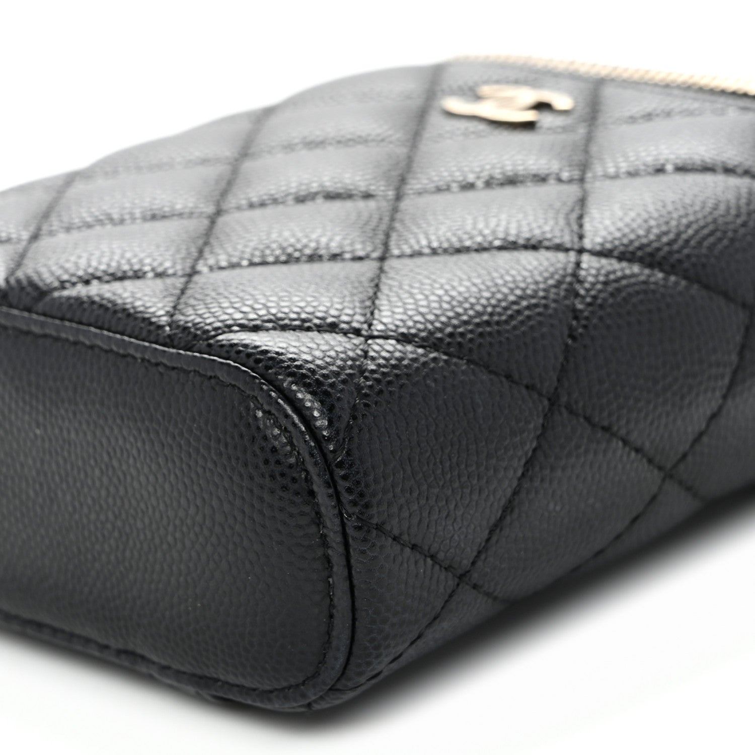 Chanel Caviar Quilted Small Vertical Coco Beauty Vanity Case With Chain Black 10 of 11
