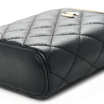 Chanel Caviar Quilted Small Vertical Coco Beauty Vanity Case With Chain Black 10 of 11