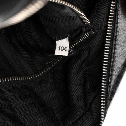 Prada Vitello Drive Perforated Bowling Bag Black 6 of 12