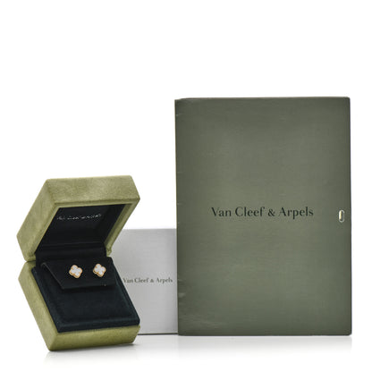 Van Cleef & Arpels 18K Yellow Gold Mother of Pearl Sweet Alhambra Earrings 5 of 5