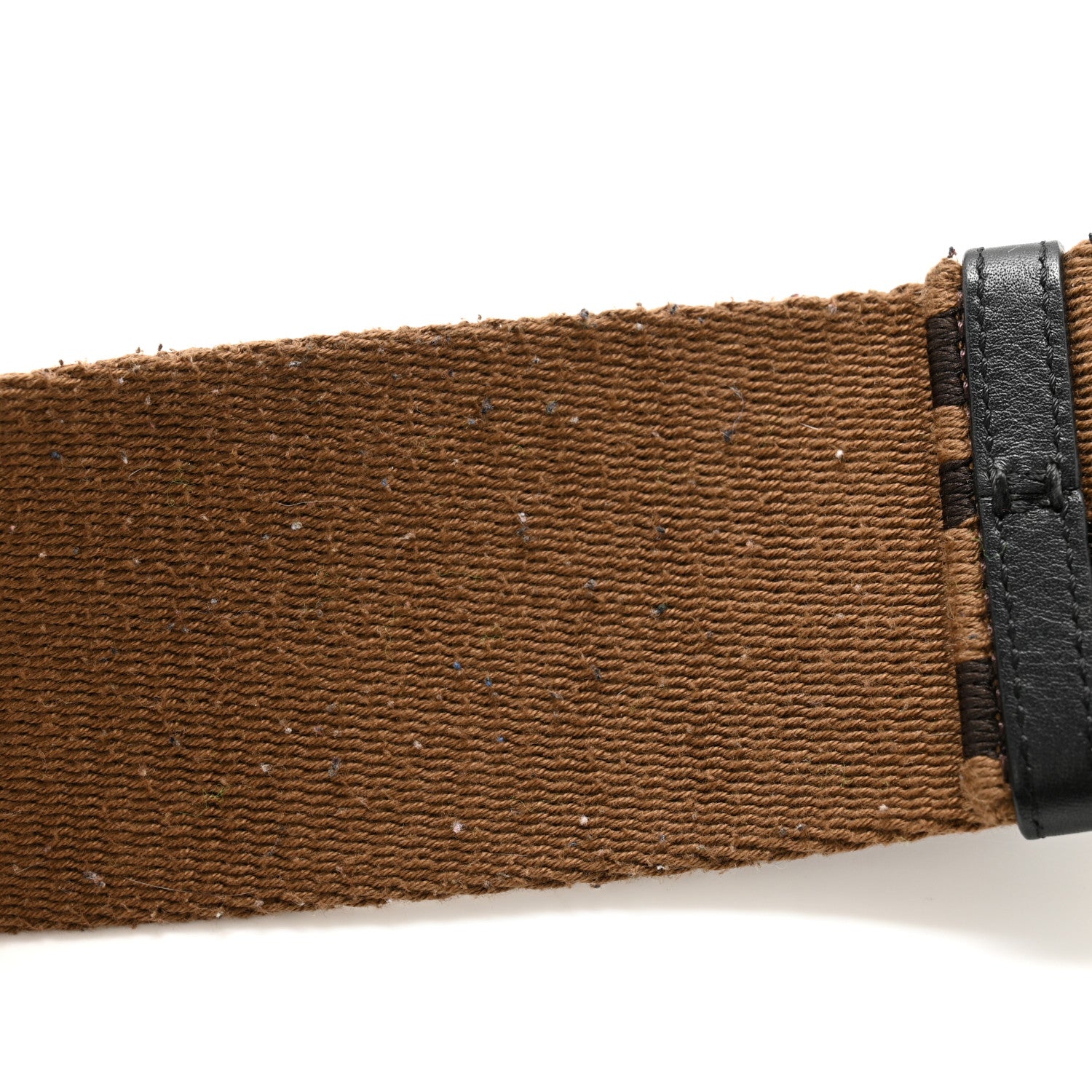 Fendi Jacquard Ribbon Vitello King FF Adjustable Strap You Fango Marrone Black 5 of 5