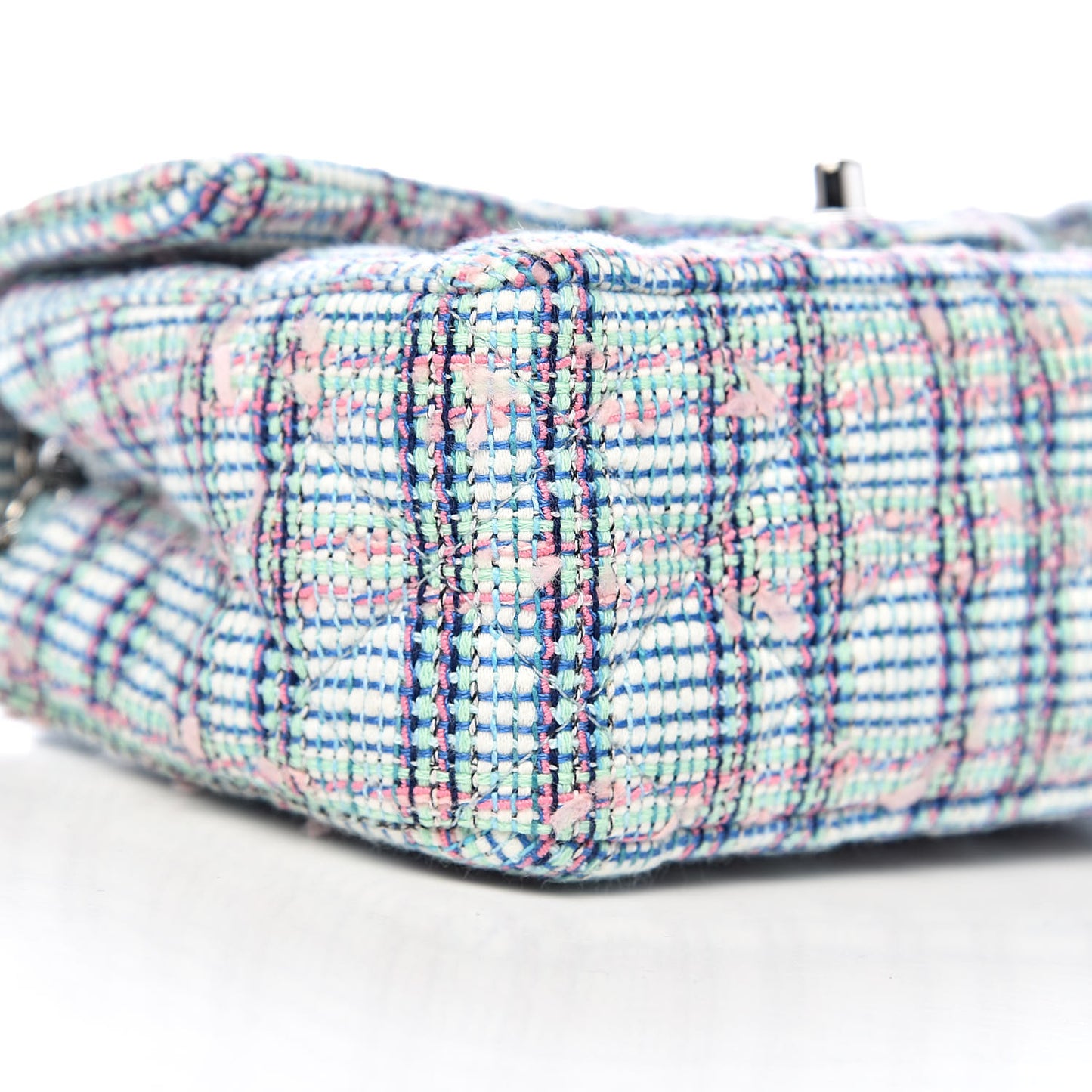 Quilted Mini Rectangular Flap Blue White