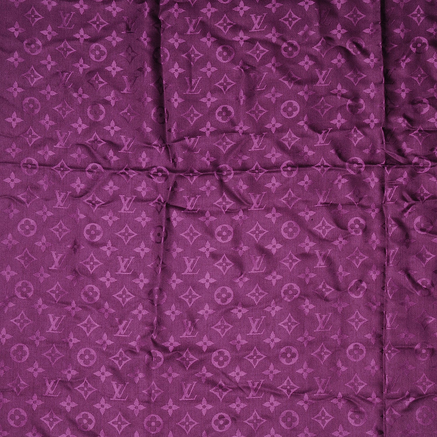 Louis Vuitton Wool Silk Monogram Shawl Cassis 3 of 4
