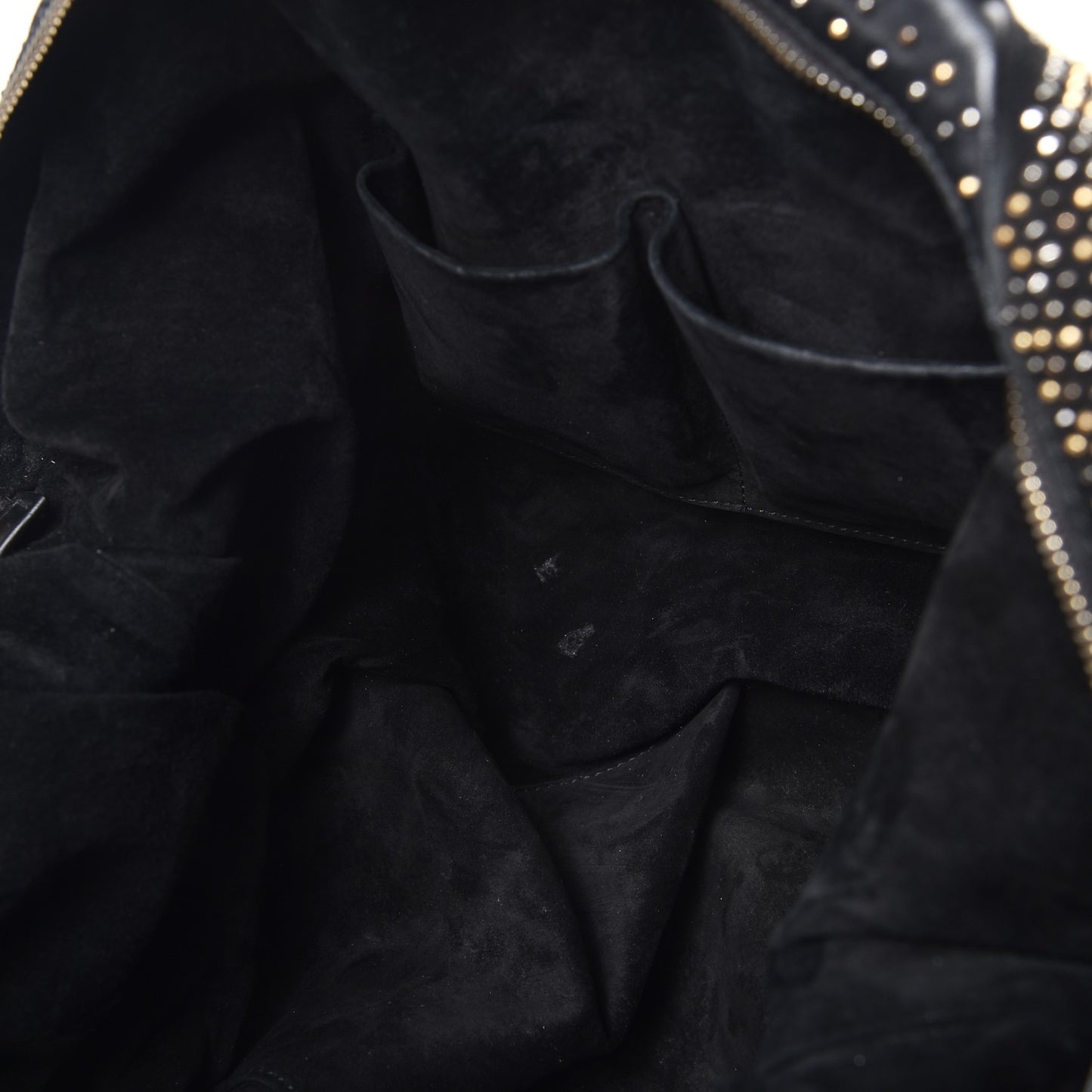 Calfskin Rock Studded Easy Sac Black