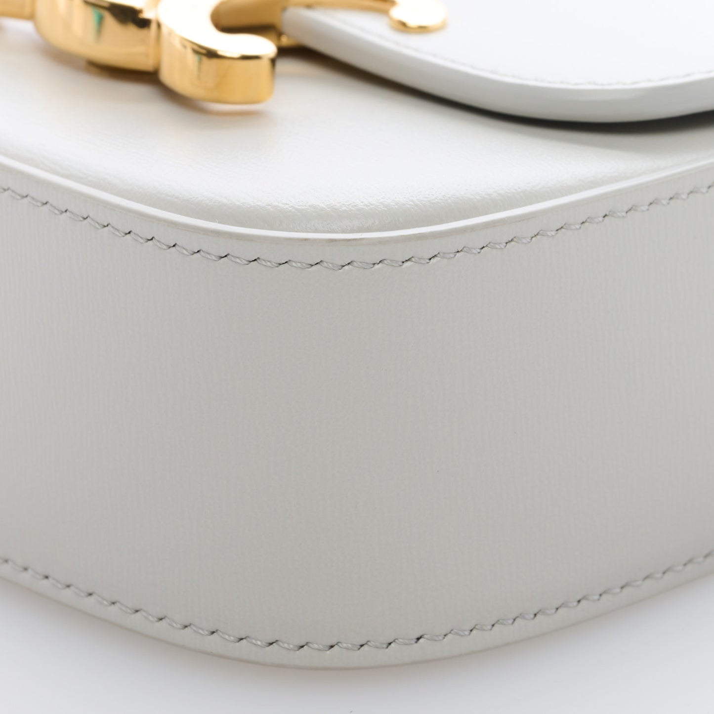 Shiny Calfskin Mini Triomphe Chalk