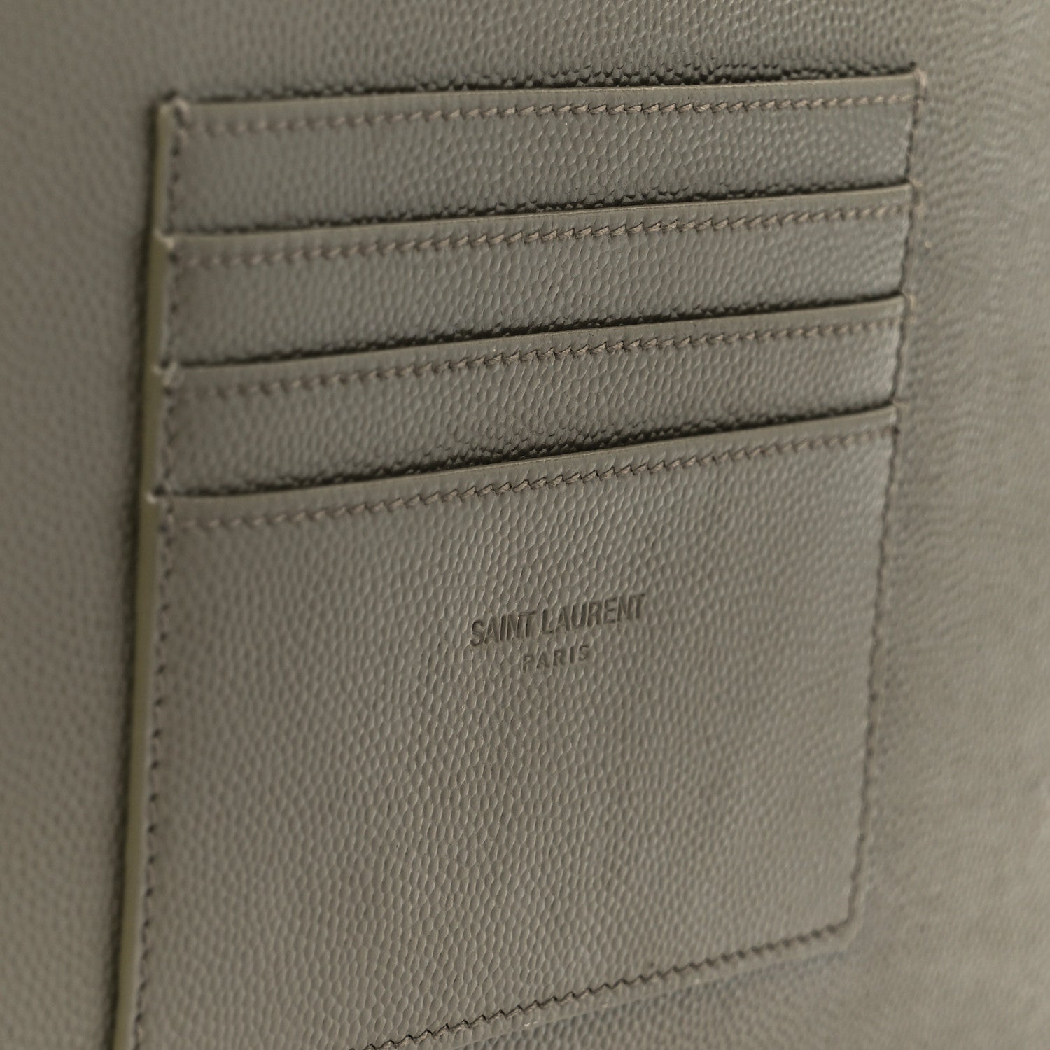 Saint Laurent Grain De Poudre Chevron Monogram Bill Pouch Vert Kaki 13 of 18