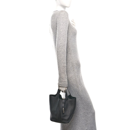 Hermes Taurillon Clemence Picotin Lock 22 MM Black 2 of 11