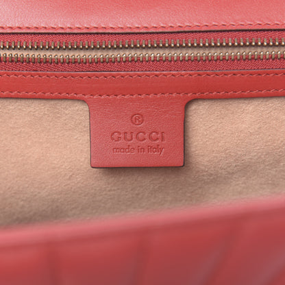 Gucci Calfskin Bamboo Trapuntata Queen Margaret Top Handle Bag Mystic White Hibiscus Red 6 of 10