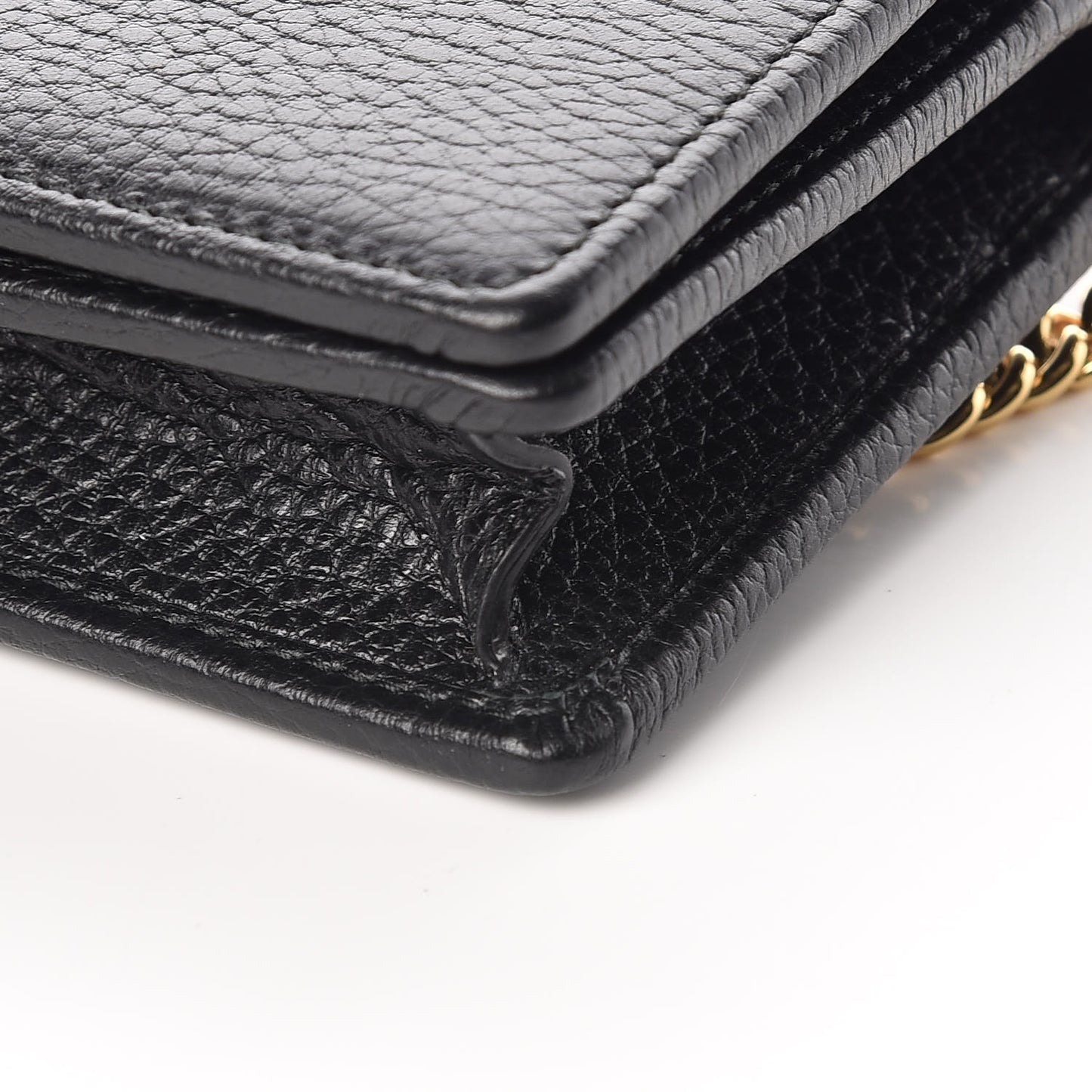 Dollar Calfskin Mini GG Marmont Chain Wallet Black