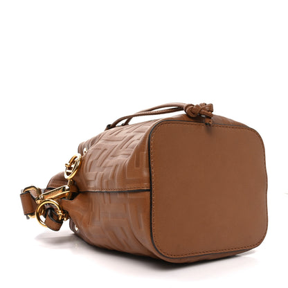 Fendi Vitello Cristallo Nature F is Fendi FF 1974 Embossed Mini Mon Tresor Bucket Bag Cuoio 4 of 9