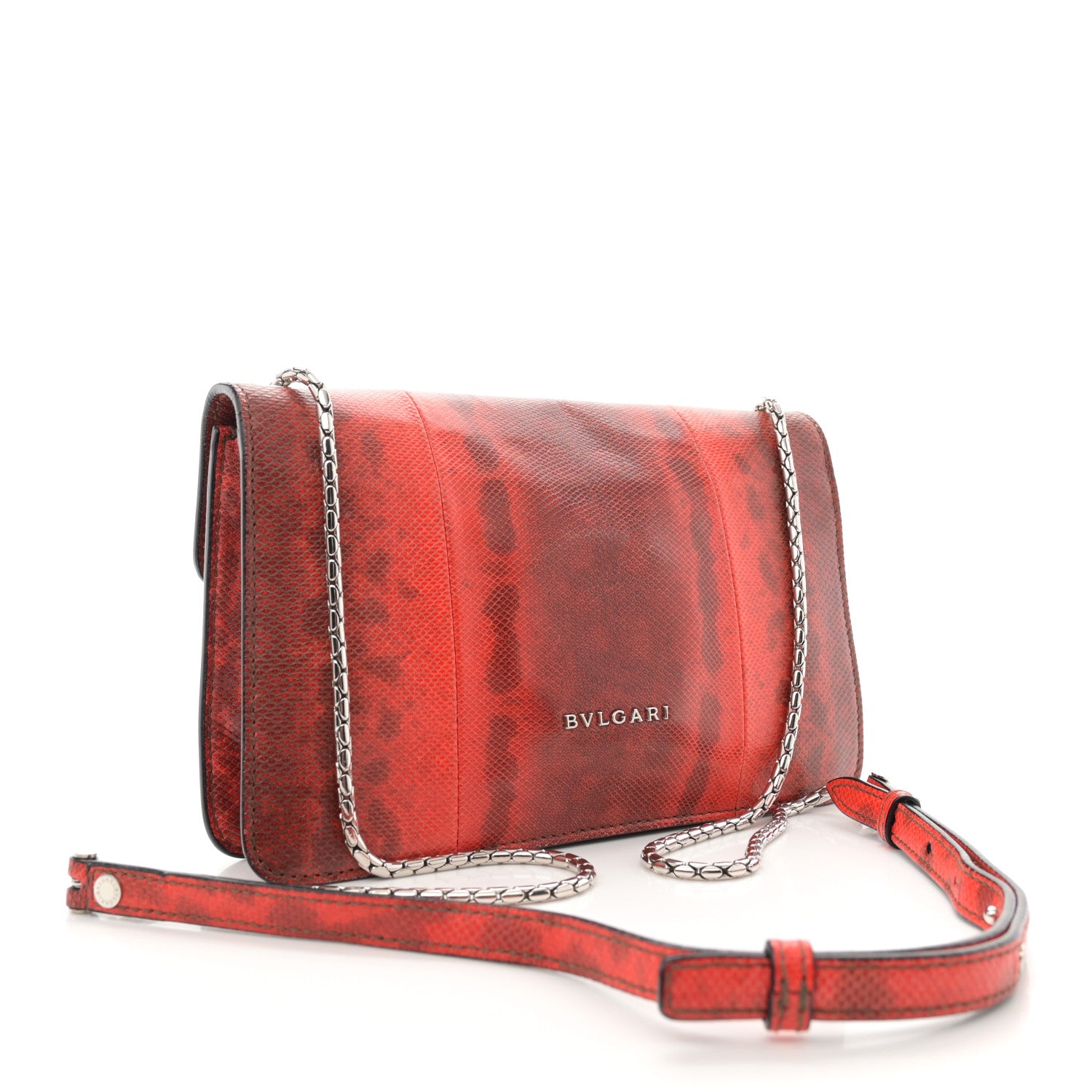 Bulgari Karung Serpenti Forever Small Shoulder Bag Red 3 of 11