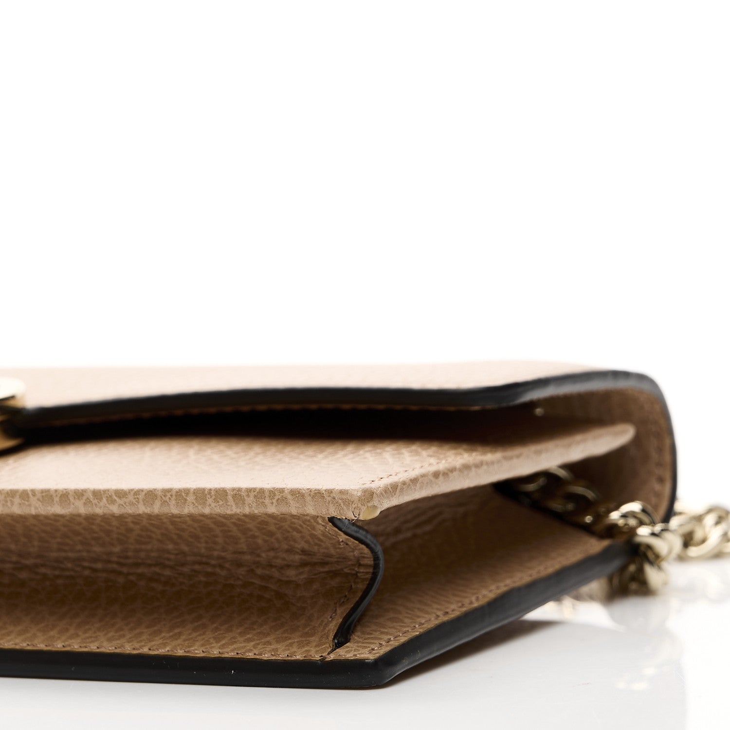 Gucci Dollar Calfskin Interlocking G Chain Wallet Camelia 9 of 9