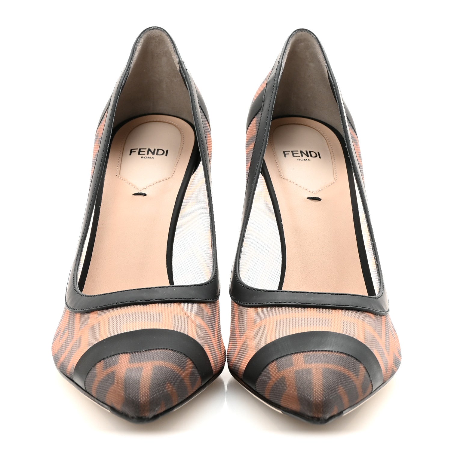 Fendi Technical Mesh Vitello Gommato FF Colibri 85mm Pumps 39