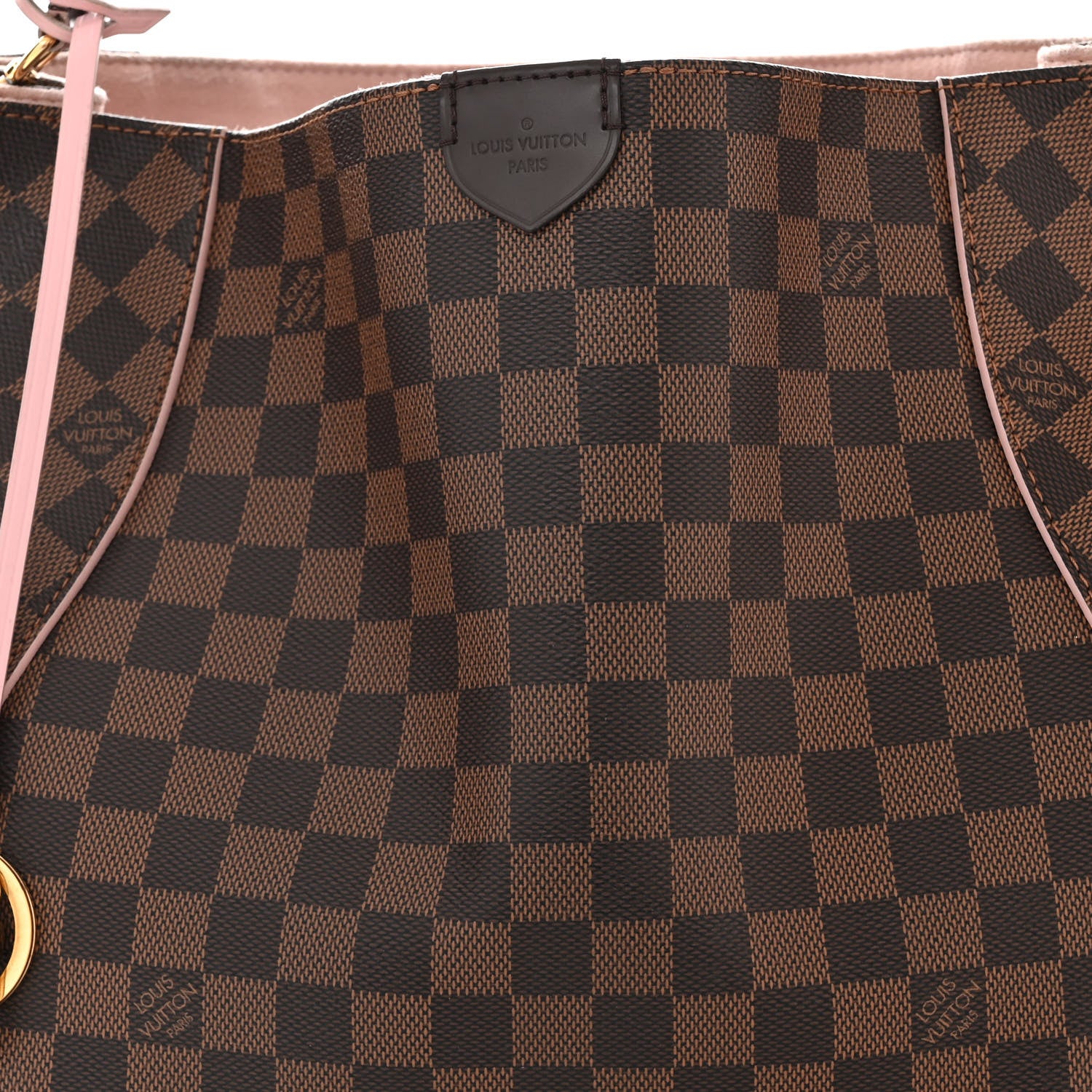 Louis Vuitton Damier Ebene Caissa Hobo Rose Ballerine 8 of 11