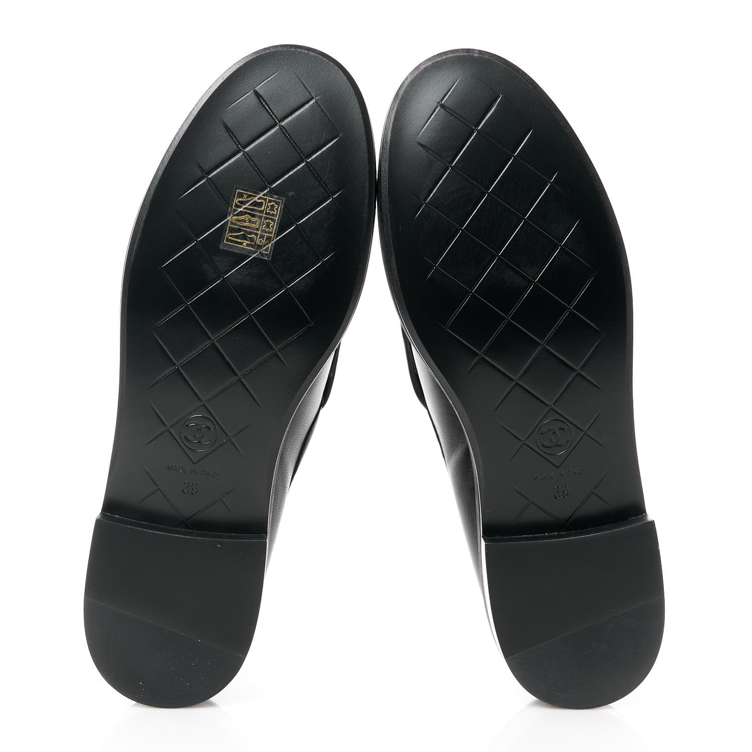 Chanel Lambskin Quilted CC Turnlock Loafers 38.5 Black 5 of 10