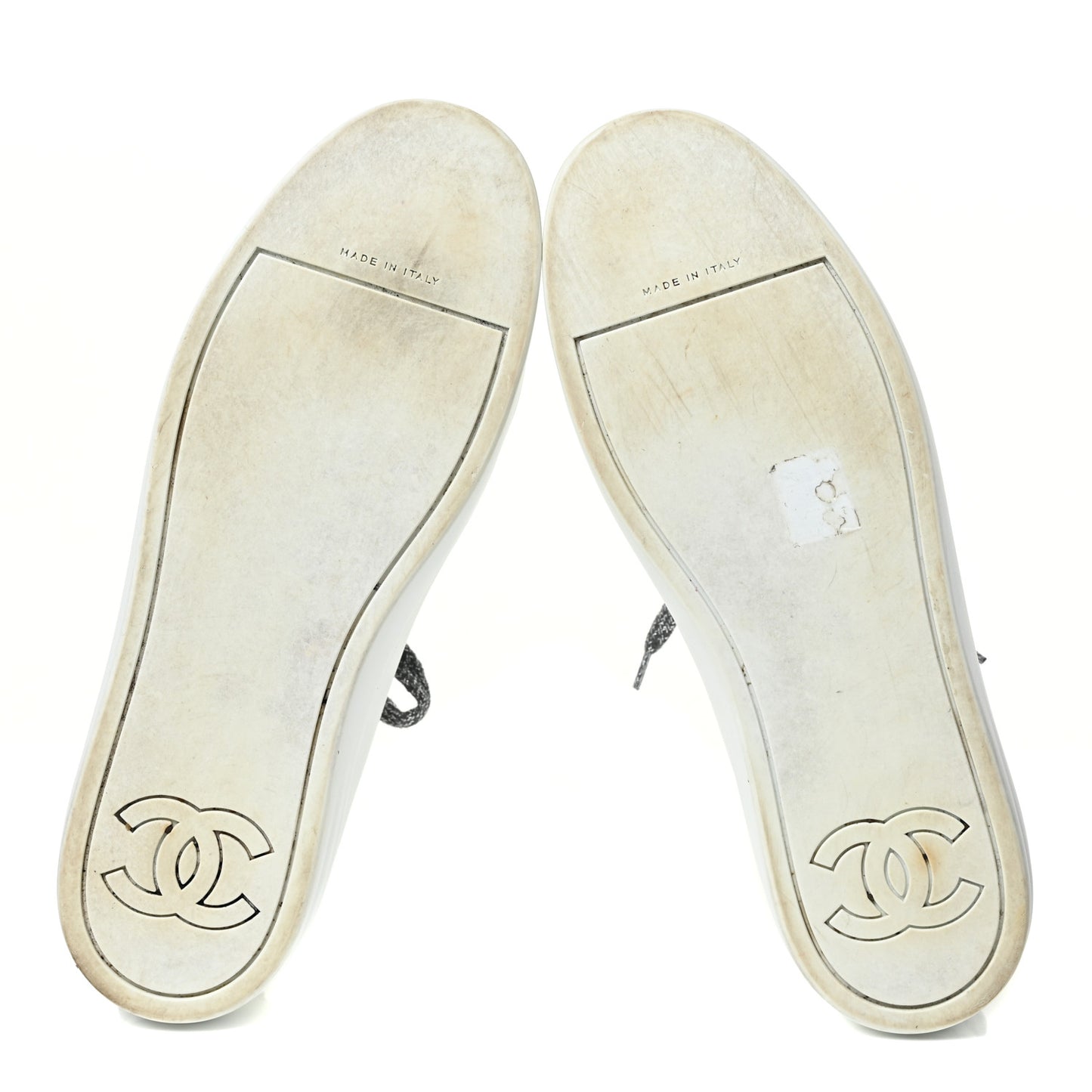 Iridescent Goatskin Womens Sneakers 40.5 White Silver