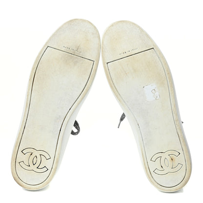 Chanel Iridescent Goatskin Womens Sneakers 40.5 White Silver 6 of 19