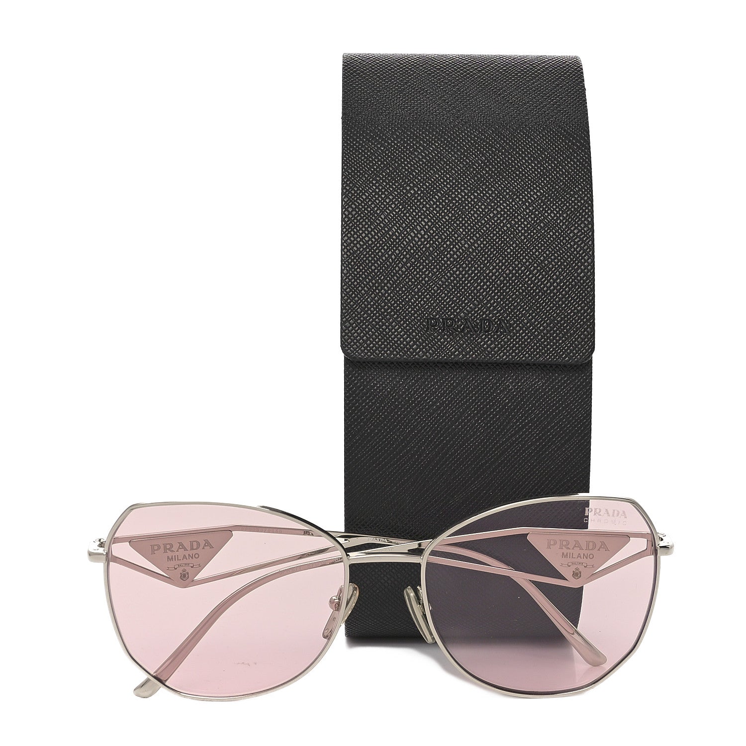 Prada Metal Symbole Triangle Logo Sunglasses SPR57Y Pink 1689639