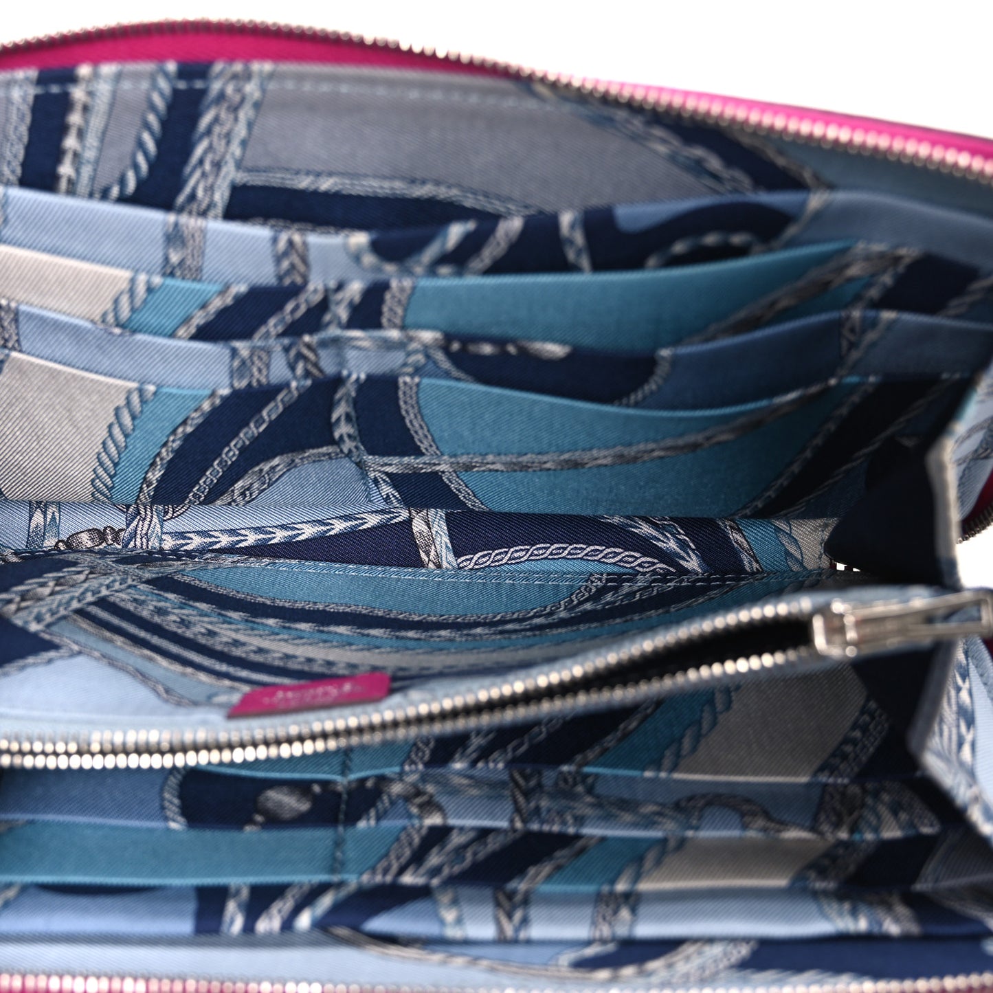 Epsom Silk'In Wallet Rose Pourpre Bleu Lin