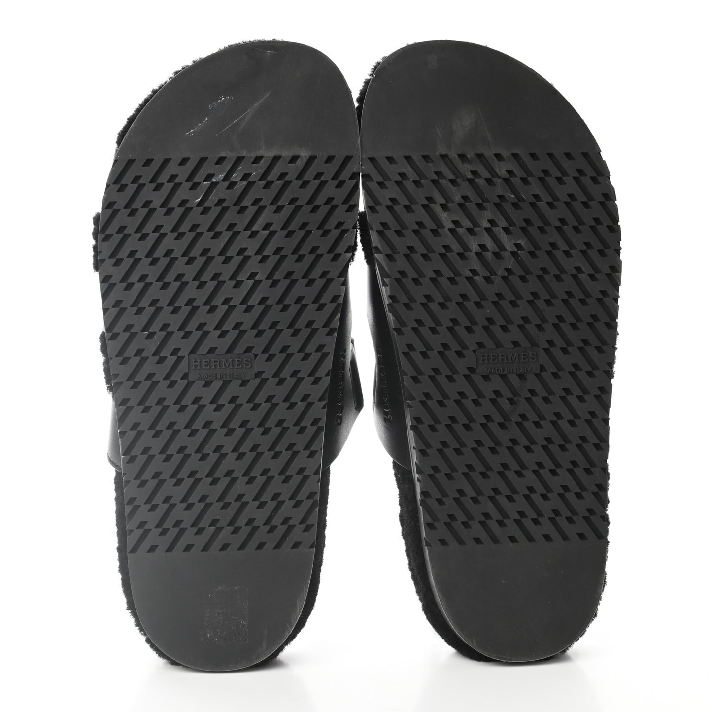 Calfskin Woolskin Womens Chypre Sandals 40 Black