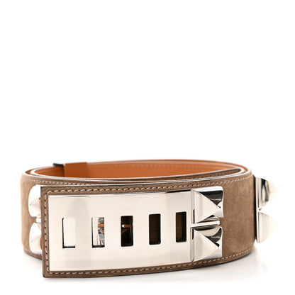 Hermes Taurillon Gaucho Collier De Chien CDC Belt 85 Muscade 1 of 8