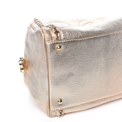 Chanel Metallic Goatskin Large Luxe Ligne Bowler Light Gold 7 of 9