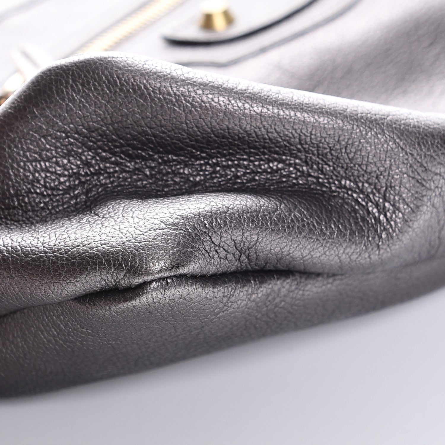 Balenciaga Chevre Classic Gold Hardware Premier Clutch Bronze 9 of 11