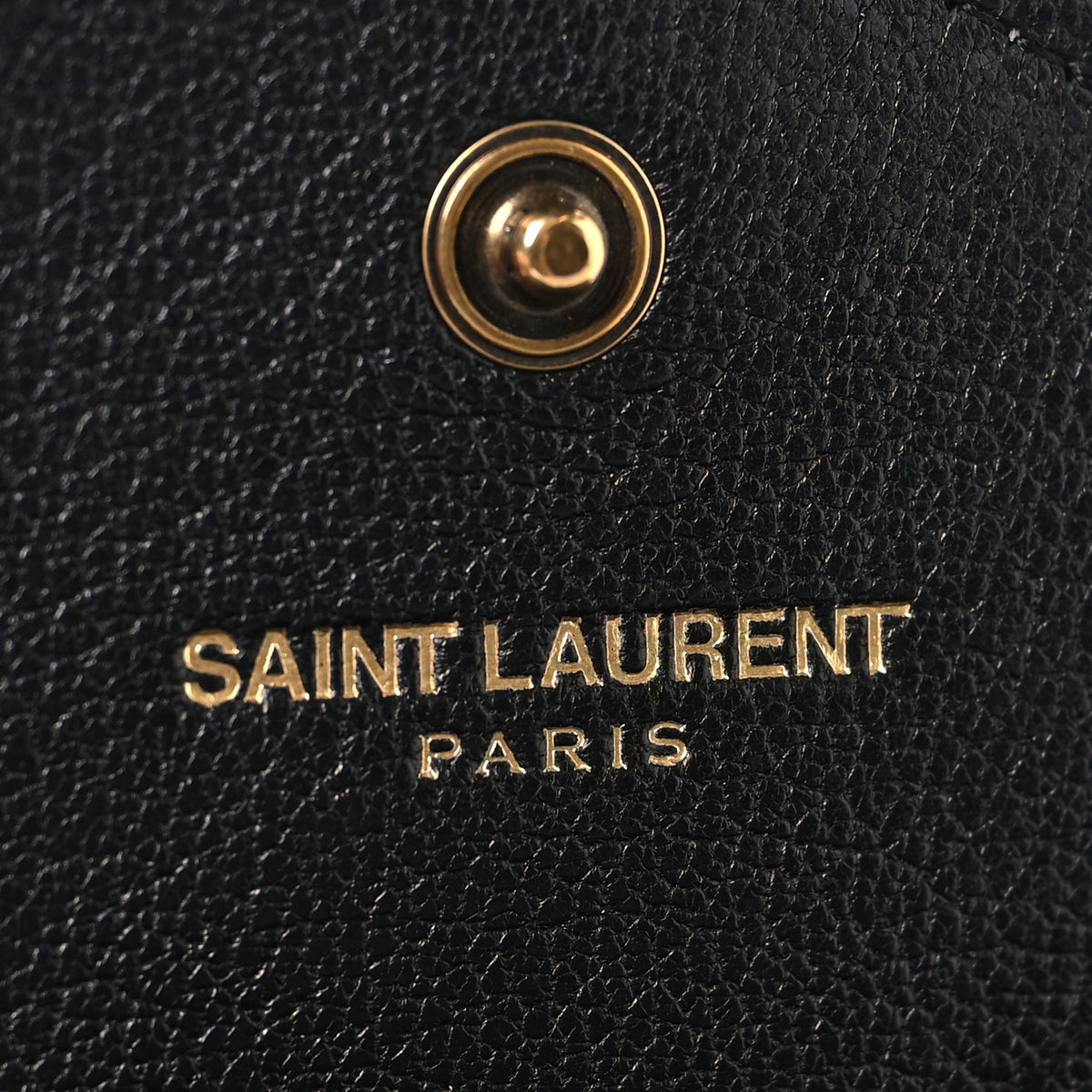 Saint Laurent Lambskin Matelasse Chevron Small Monogram Envelope Wallet Black 6 of 7