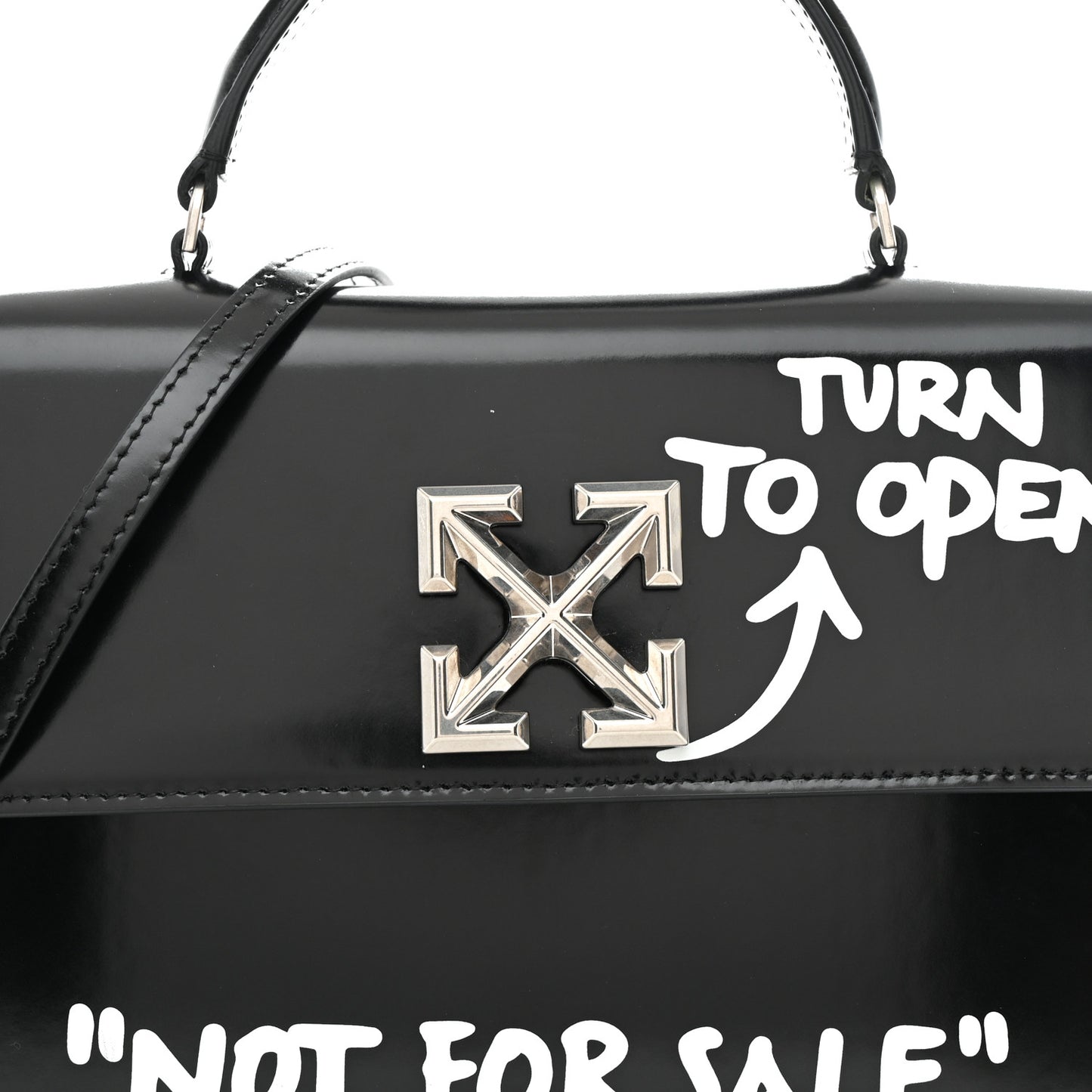 Calfskin Jitney 2.8 Not For Sale Top Handle Bag Black White