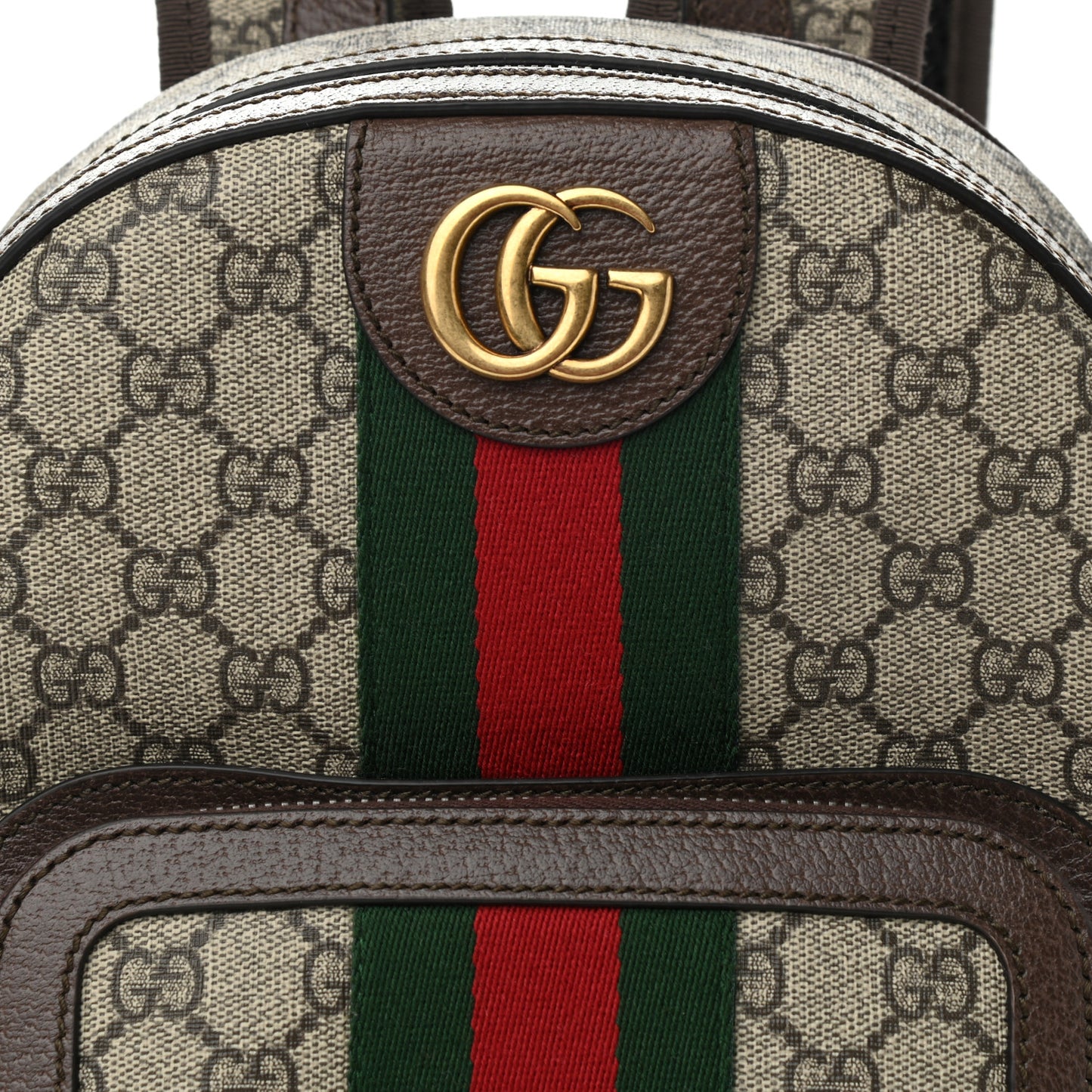 GG Supreme Monogram Calfskin Web Small Ophidia Day Backpack Beige Ebony New Acero