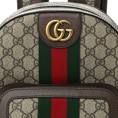 Gucci GG Supreme Monogram Calfskin Web Small Ophidia Day Backpack Beige Ebony New Acero 8 of 10