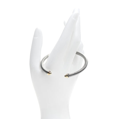 David Yurman Sterling Silver 14K Yellow Gold 5mm Cable Classics Bracelet 2 of 4