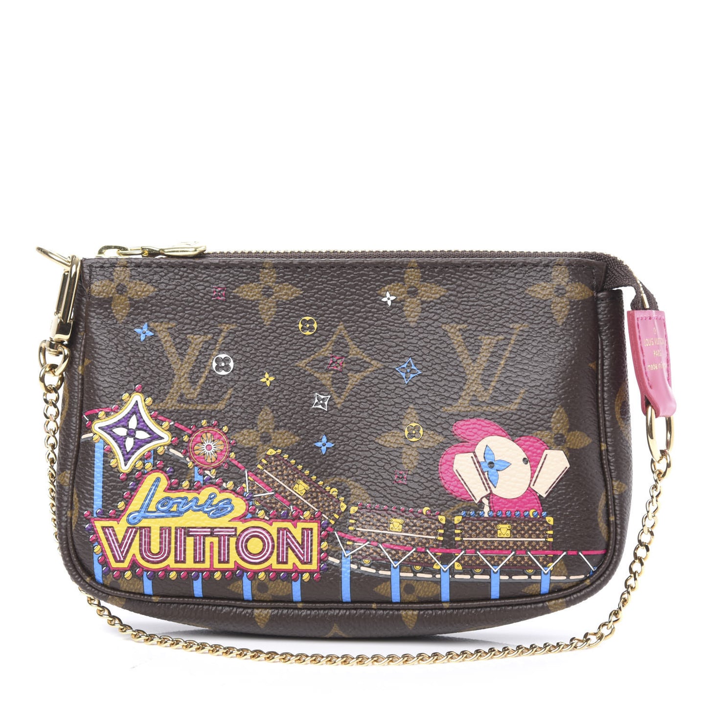 Monogram 2020 Christmas Animation Roller Coaster Mini Pochette Accessories Pivoine