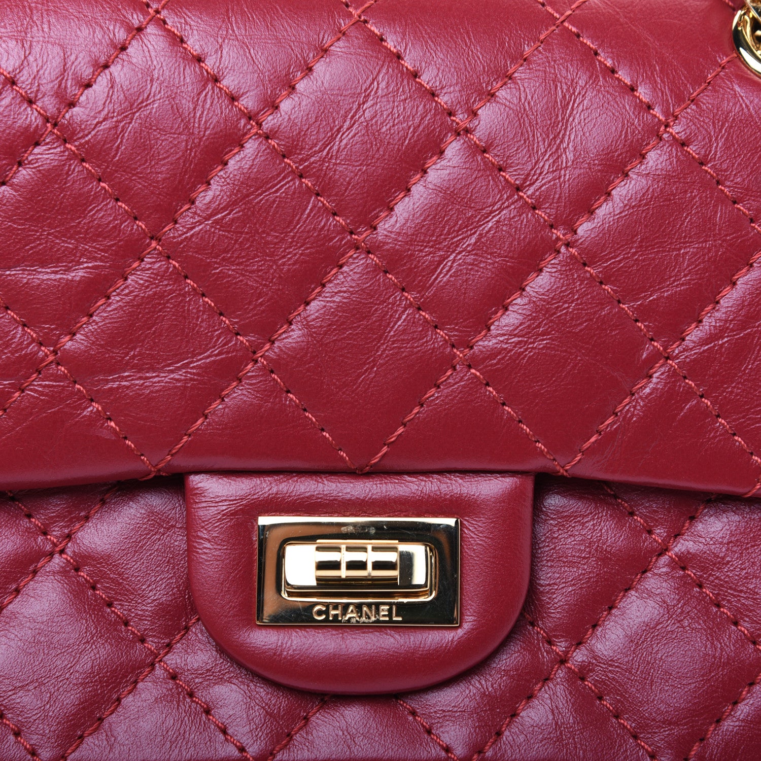 Chanel Aged Calfskin Quilted 2.55 Reissue Mini Flap Red 12 of 14