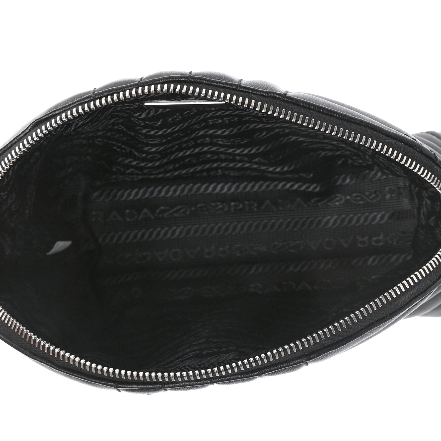 Prada Soft Calfskin Diagramme Wristlet Pouch Bag Black 5 of 7