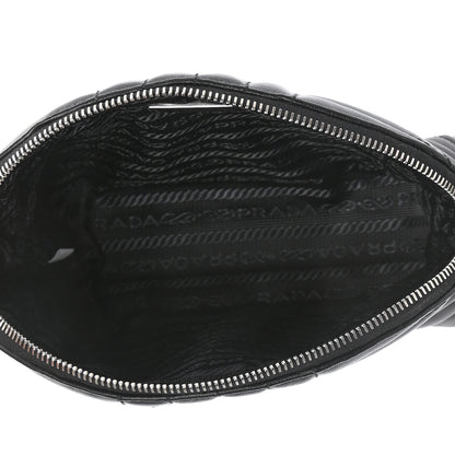 Prada Soft Calfskin Diagramme Wristlet Pouch Bag Black 5 of 7