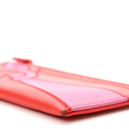 Chanel Lambskin Patchwork CC Tassel Zip Pouch Red Pink 9 of 12