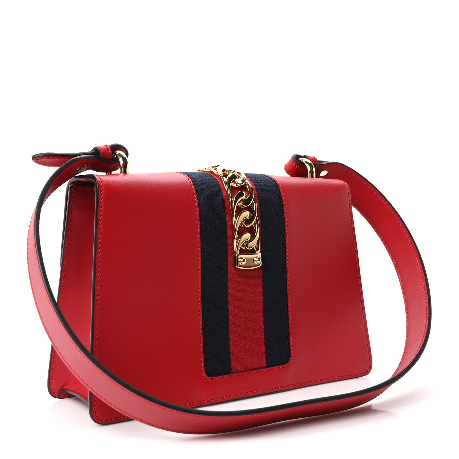 Gucci Calfskin Small Sylvie Shoulder Bag Hibiscus Red 3 of 10