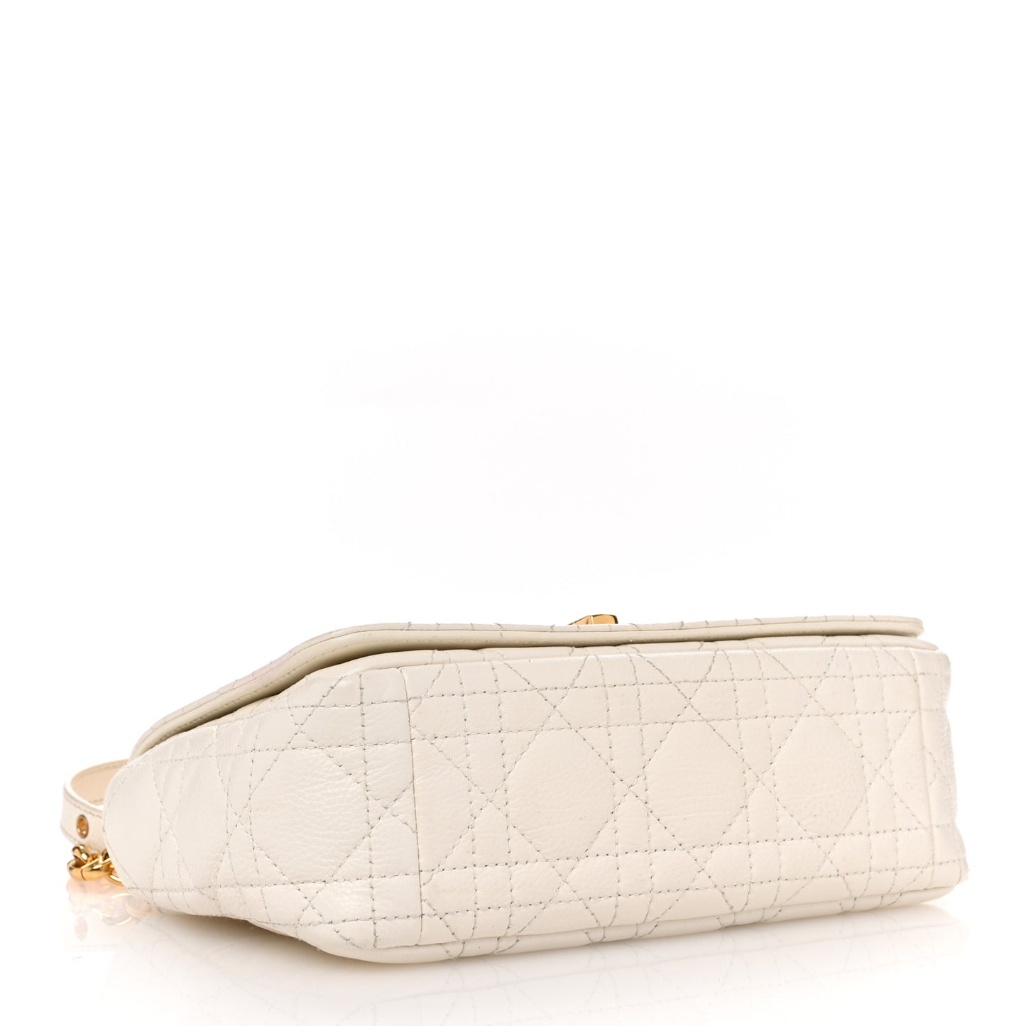 Calfskin Cannage Small Caro Bag Ivory