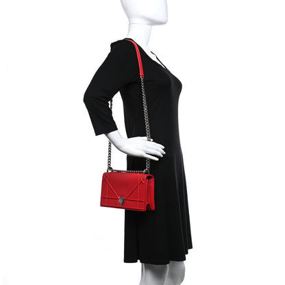 Christian Dior Grained Calfskin Small Diorama Flap Bag Red 2 of 11