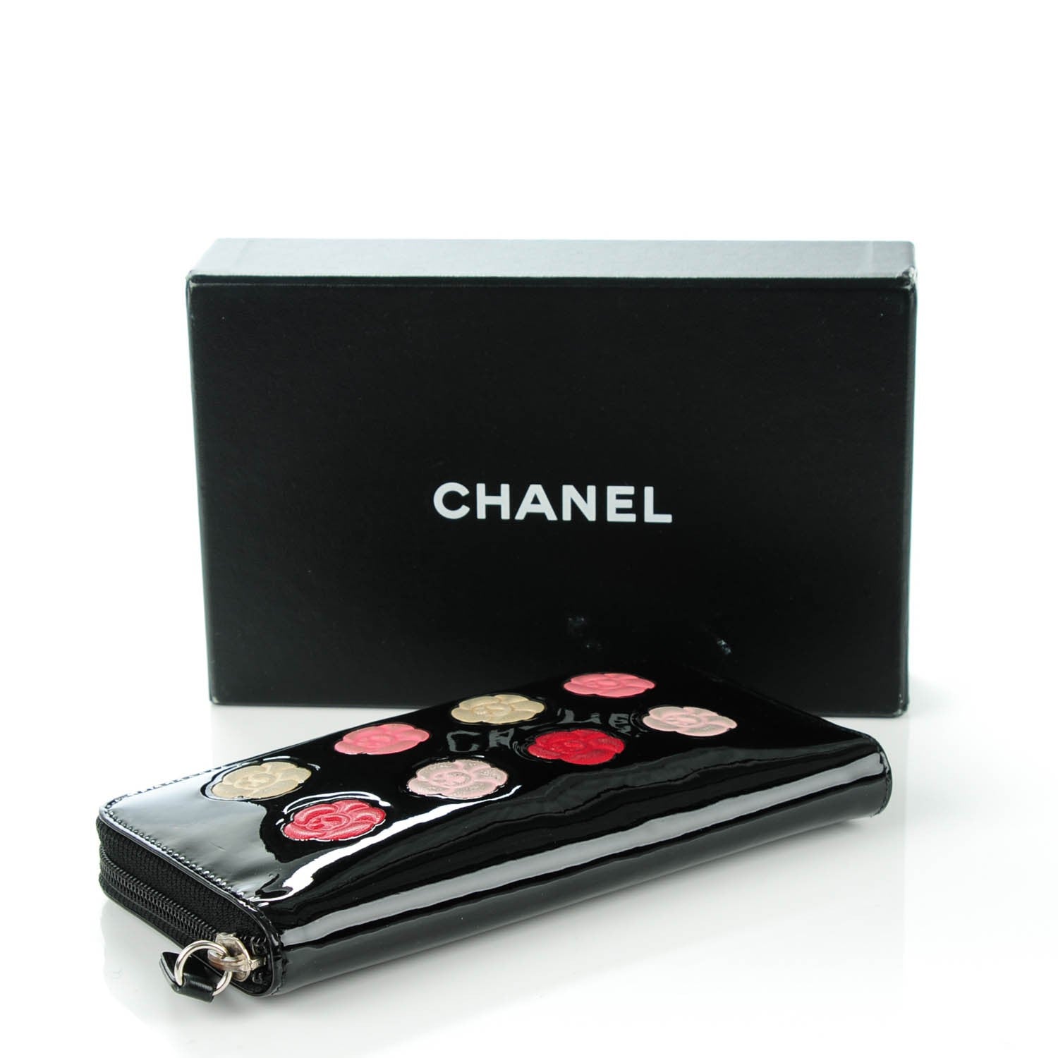 Chanel Patent Camellia Wallet Black 5 of 10