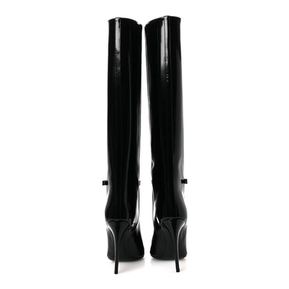 Saint Laurent Glazed Calfskin Vendome 110 Boots 40 Black 6 of 11