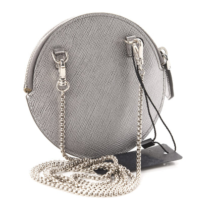 Prada Metallic Saffiano Mini Pouch Cromo 3 of 10