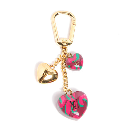 Louis Vuitton Leopard Heart Bag Charm Key Holder Rouge Fauviste 1 of 3