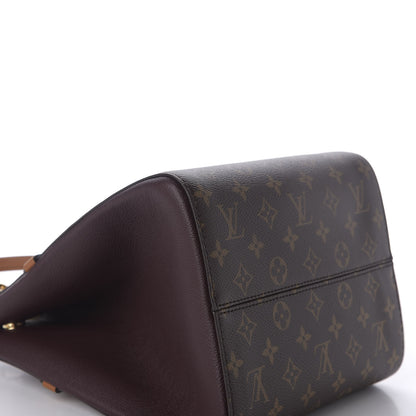 Louis Vuitton Calfskin Monogram Fold Tote MM Black Wine Cream 4 of 10