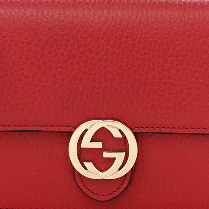 Gucci Dollar Calfskin Interlocking G Chain Wallet Red 8 of 13
