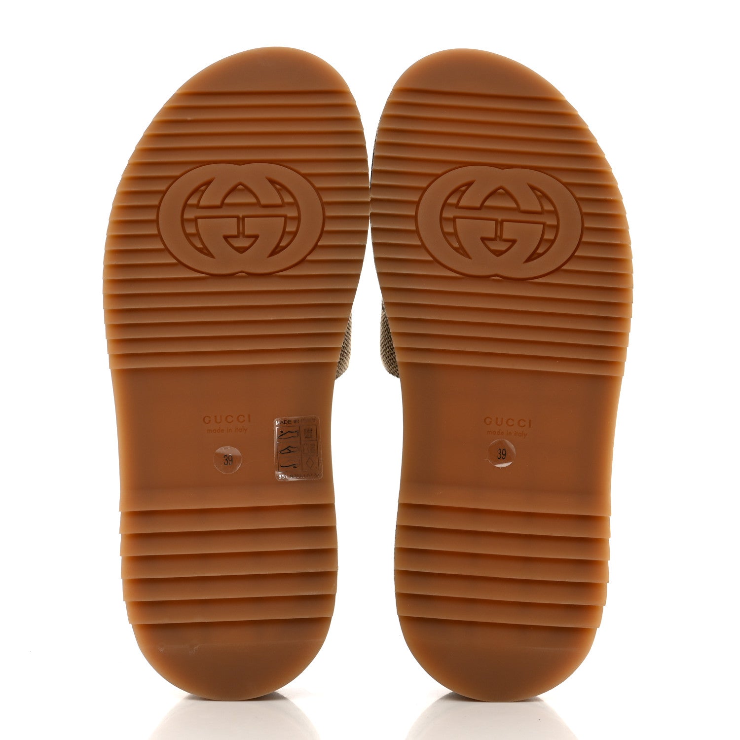 Gucci Monogram Maxi GG Angelina Platform 55mm Slide Sandals 39 Camel Ebony 5 of 8