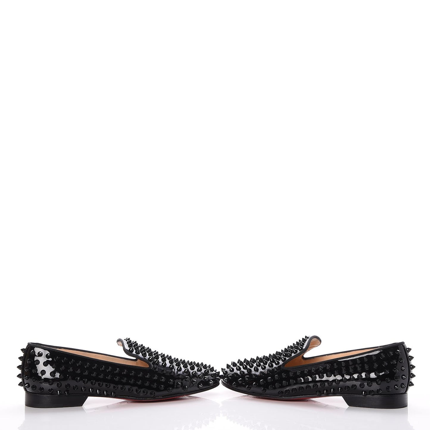 Patent Calfskin Rolling Spikes Loafers 38 Black
