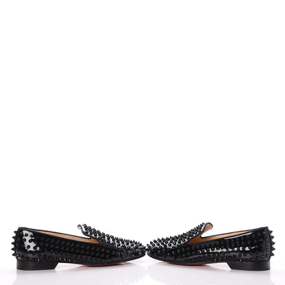 Christian Louboutin Patent Calfskin Rolling Spikes Loafers 38 Black 9 of 10